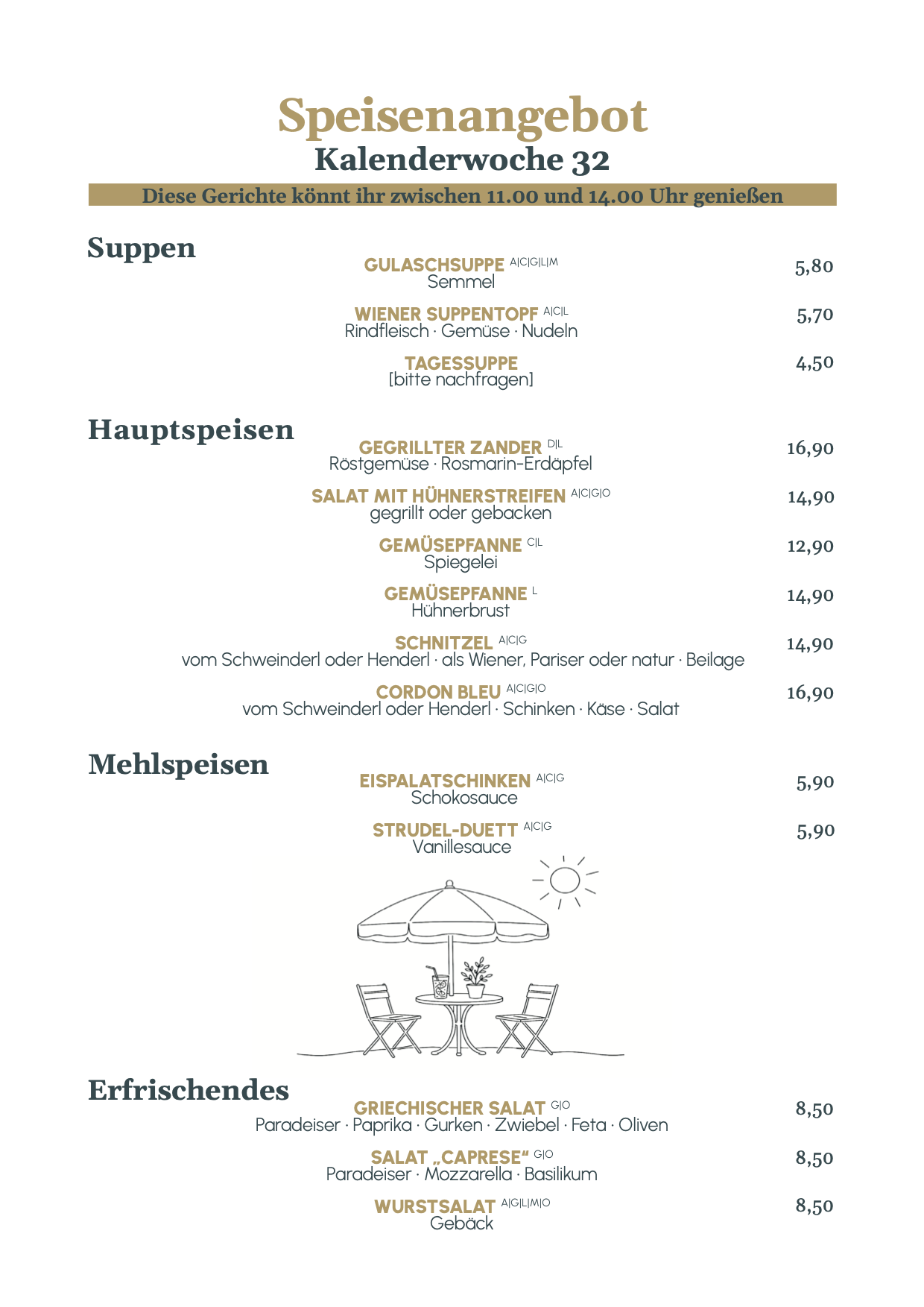 Speisenangebot KW 32